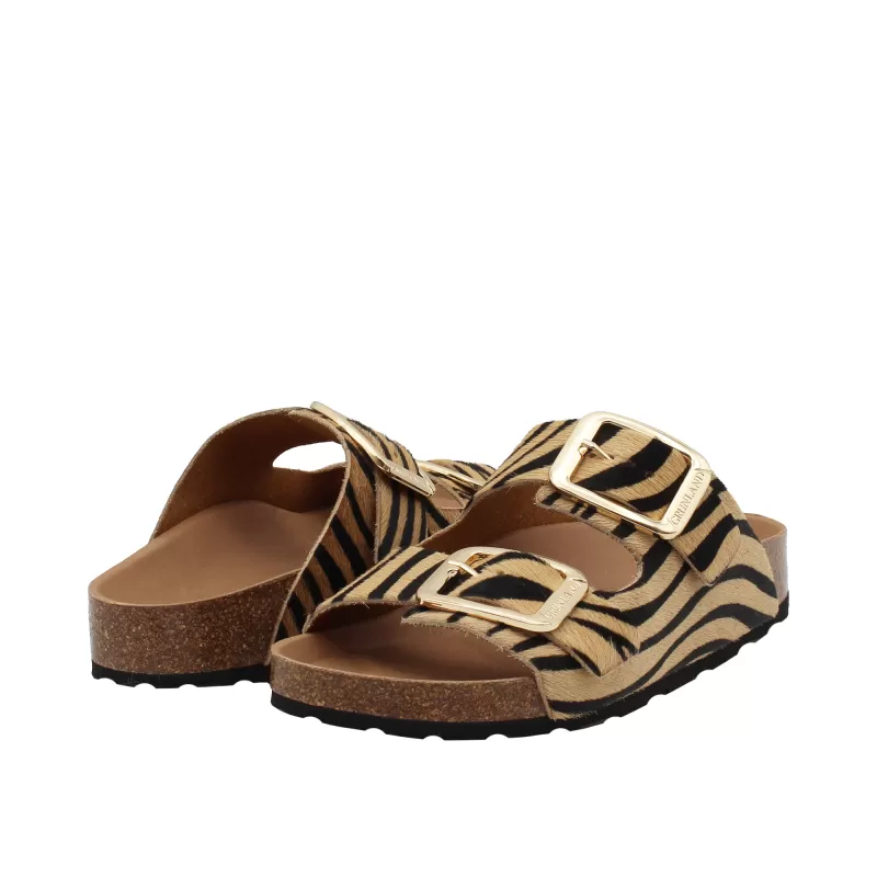 GRUNLAND - Ciabatta cuoio zebrata - cb0784-40enny