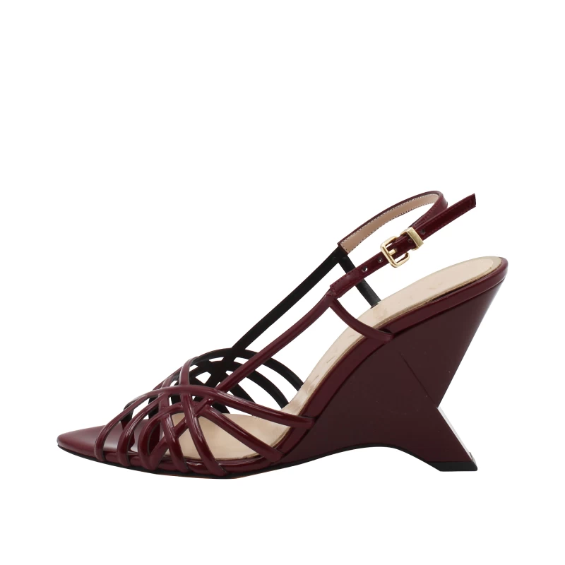 ALBANO Sandalo bordeaux con zeppa