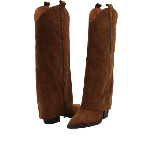 EXE' - Stivale texano camoscio cuoio - 602