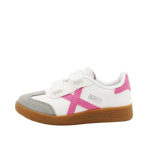 Sneakers bianca e rosa con velcro
