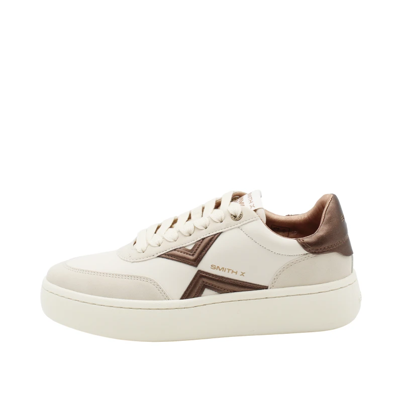 SMITH X - Sneakers bianca e bronzo - sxbcocw9554