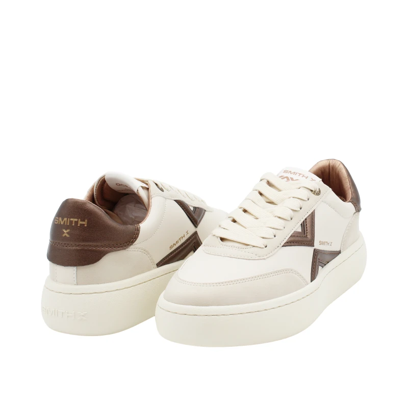 SMITH X - Sneakers bianca e bronzo - sxbcocw9554