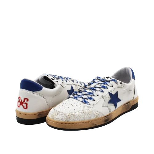 2-STAR - Sneakers uomo bianca e blu - 5057 2