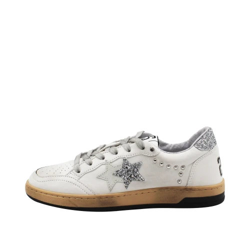 2-STAR - Sneakers bianca e argento - 5028