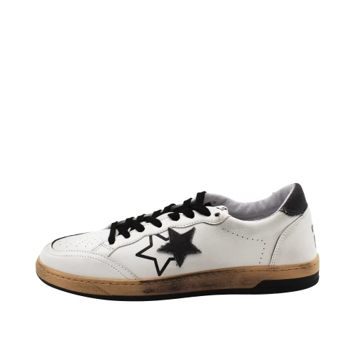 2-STAR - Sneakers uomo bianca e nera - 5056