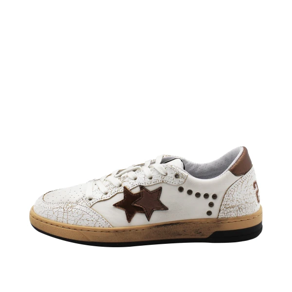 2-STAR - Sneakers bianca e bronzo - 5030