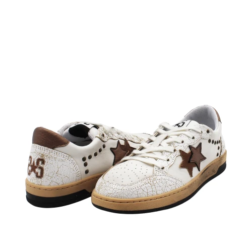 2-STAR - Sneakers bianca e bronzo - 5030 2