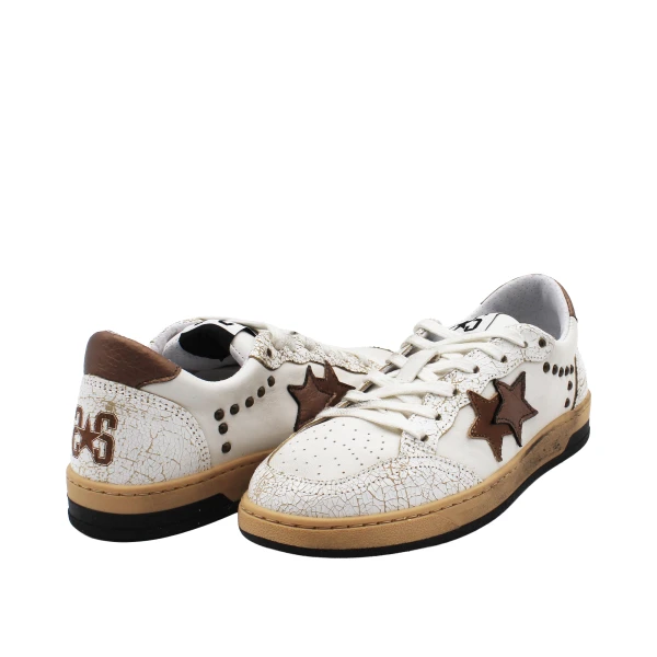 2-STAR - Sneakers bianca e bronzo - 5030
