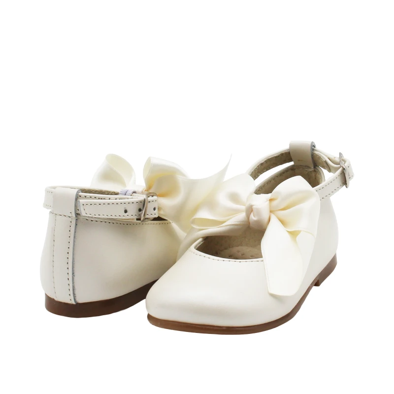 PANYNO - Ballerina beige con fiocco raso - b3209