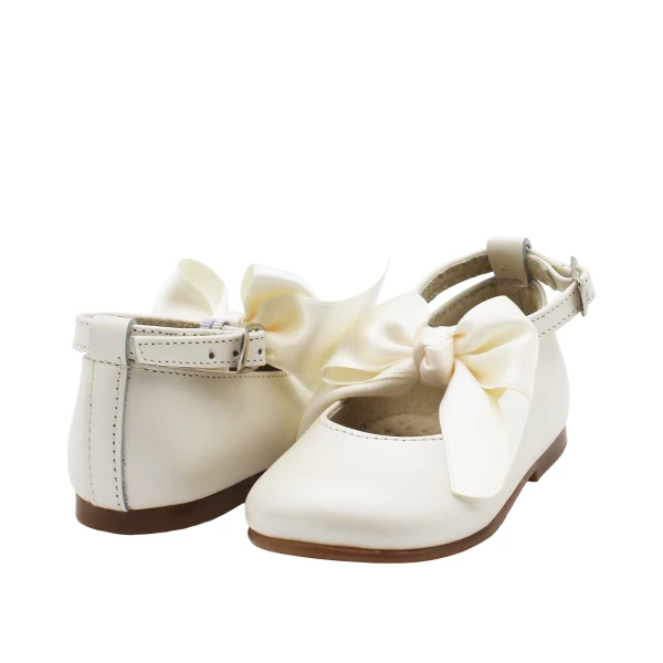 PANYNO - Ballerina beige con fiocco raso - b3209