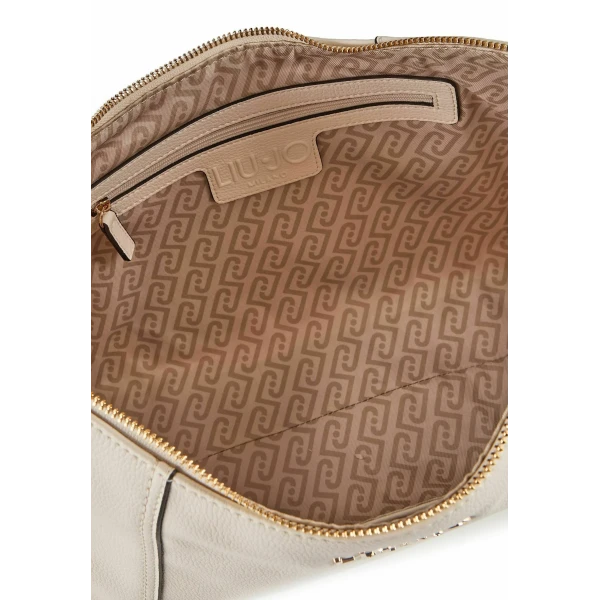 LIU JO - Borsa crema con tracolla logo - aa6164e1012-x0459