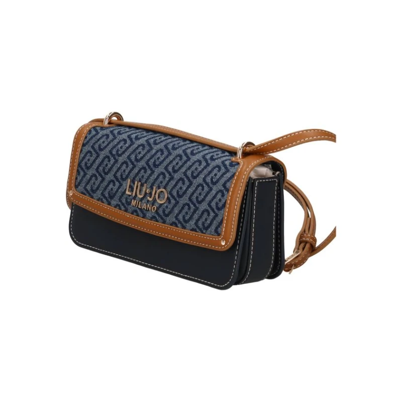 LIU JO - Borsa logata blu e cuoio - aa6073t379a-94024