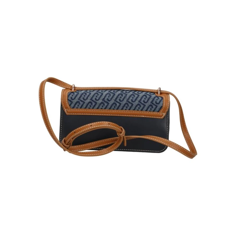 LIU JO - Borsa logata blu e cuoio - aa6073t379a-94024