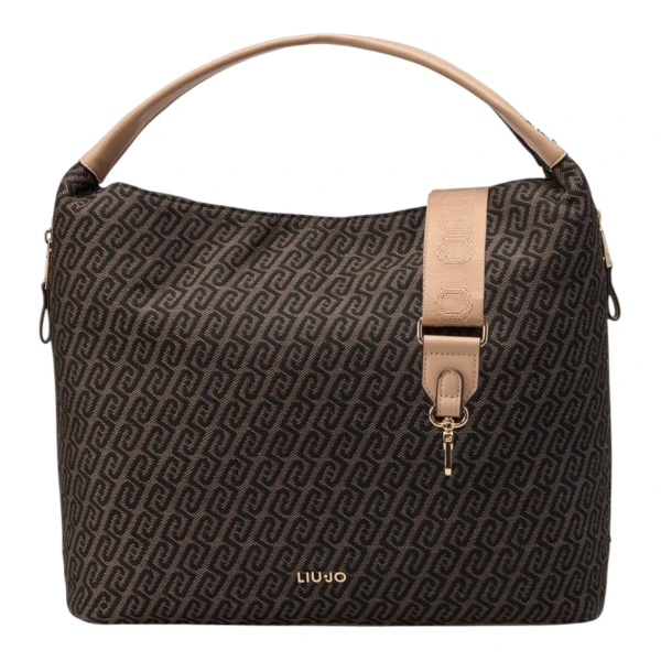 LIU JO - Borsa marrone logata con manici - aa6057t378a-00533