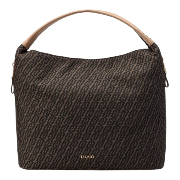 LIU JO - Borsa marrone logata con manici - aa6057t378a-00533