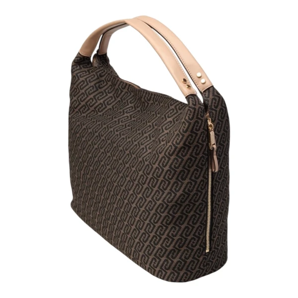 LIU JO - Borsa marrone logata con manici - aa6057t378a-00533