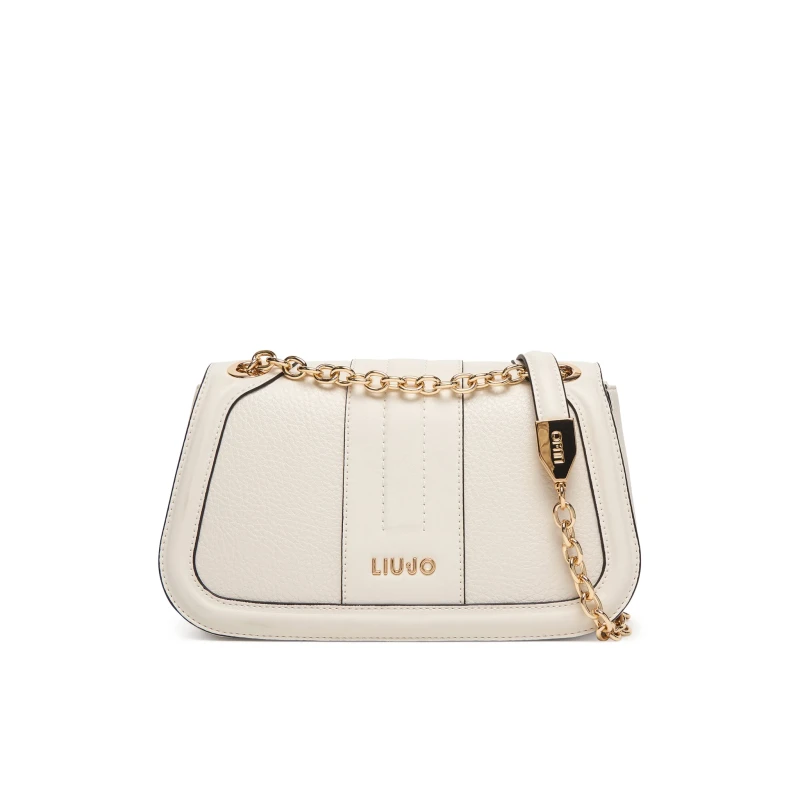LIU JO - Borsa bianco/crema con tracolla e catena -