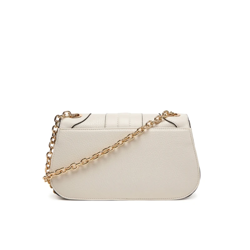 LIU JO - Borsa bianco/crema con tracolla e catena -