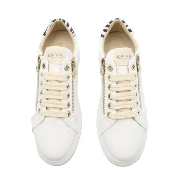KEYS - Sneakers bianca con zip - k-11800