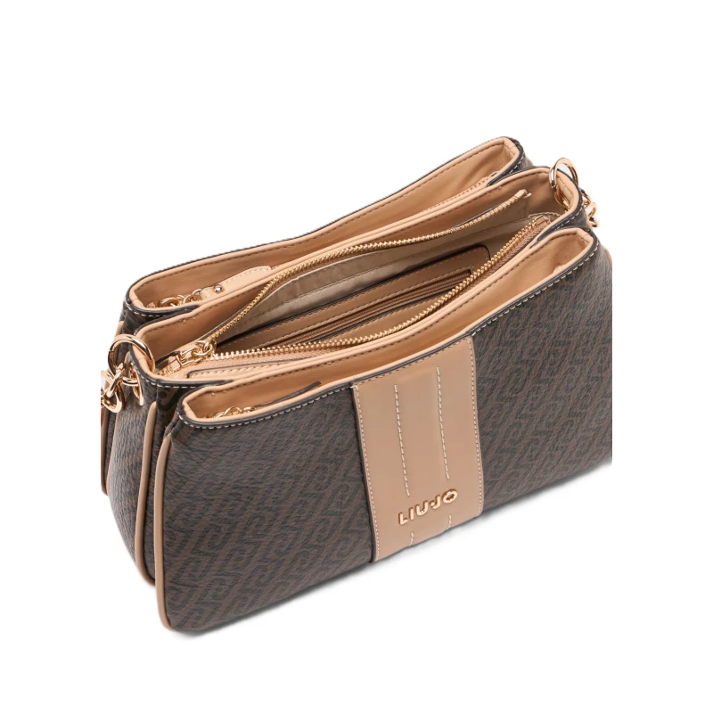 LIU JO - Borsa logata marrone e beige - aa6107e1118-c3904