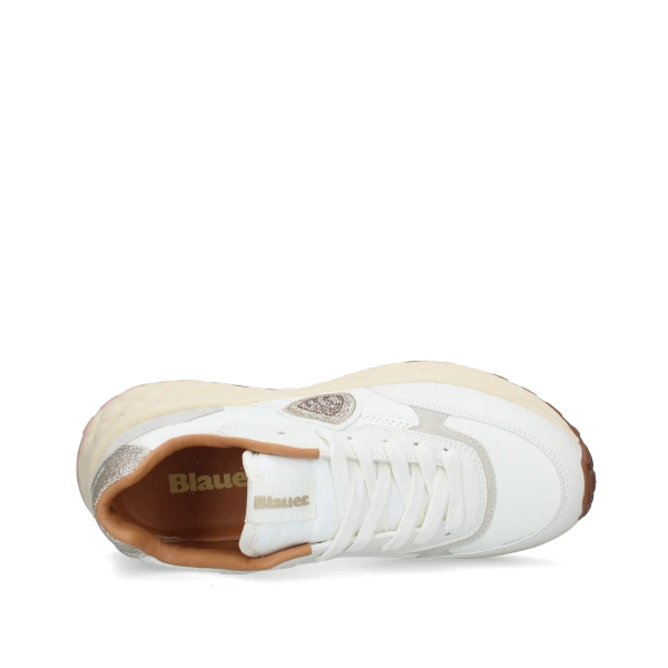 BLAUER - Sneakers bianca con glitter - s6lynn01/les