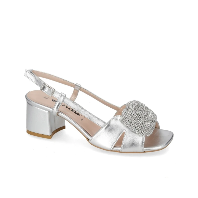 VALLEVERDE - Sandalo argento con strass - 28227