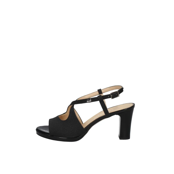 VALLEVERDE - Sandalo nero tessuto glitter - 28248