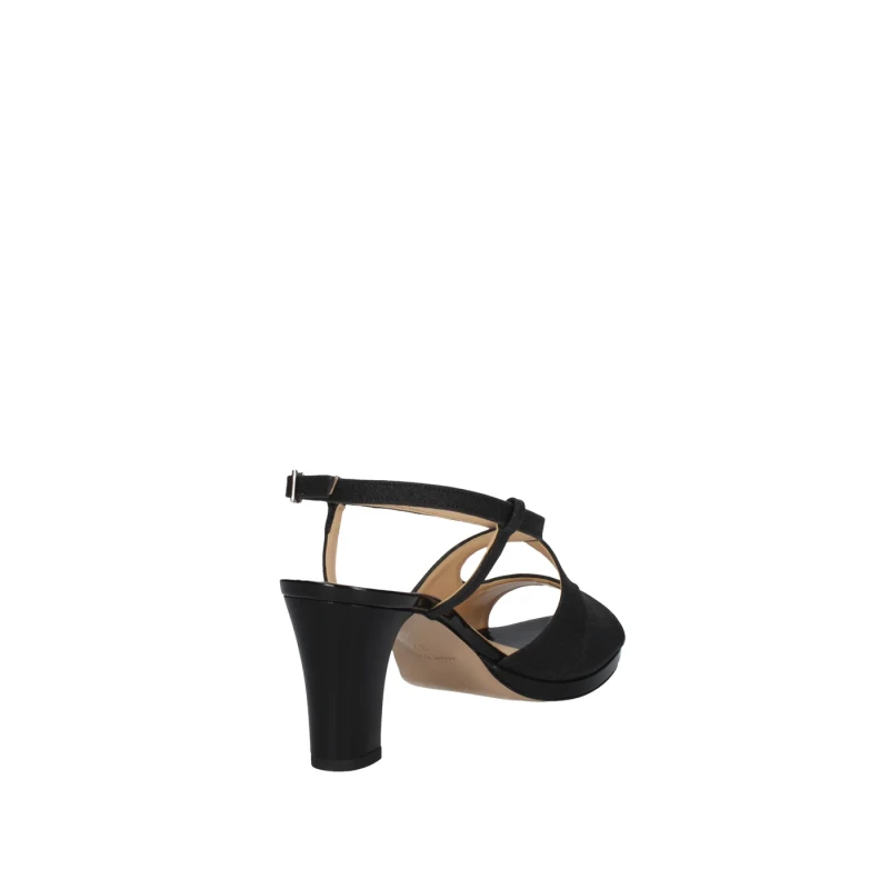 VALLEVERDE - Sandalo nero tessuto glitter - 28248