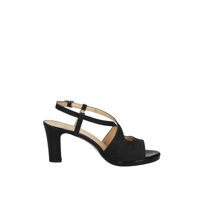 VALLEVERDE - Sandalo nero tessuto glitter - 28248