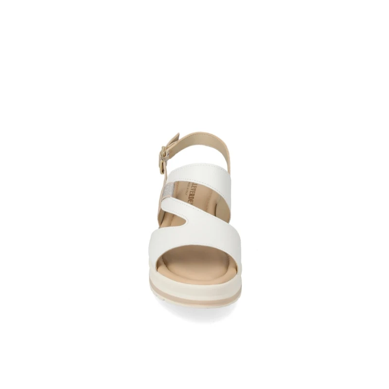 VALLEVERDE - Sandalo bianco e beige con zeppa - vgi302m