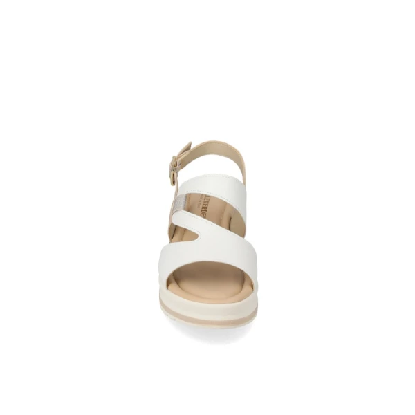 VALLEVERDE - Sandalo bianco e beige con zeppa - vgi302m