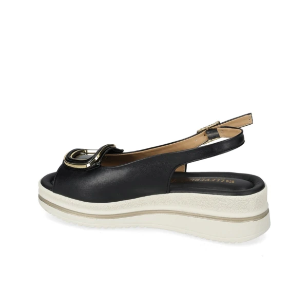 VALLEVERDE - Sandalo nero con zeppa - v32104