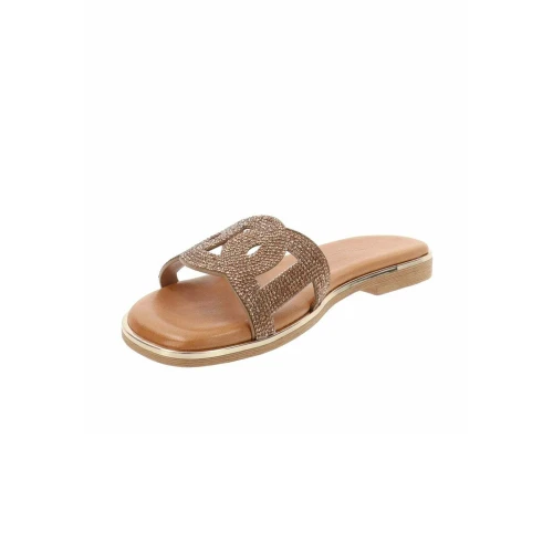 VALLEVERDE - Ciabatta bronzo con strass - 32030 2