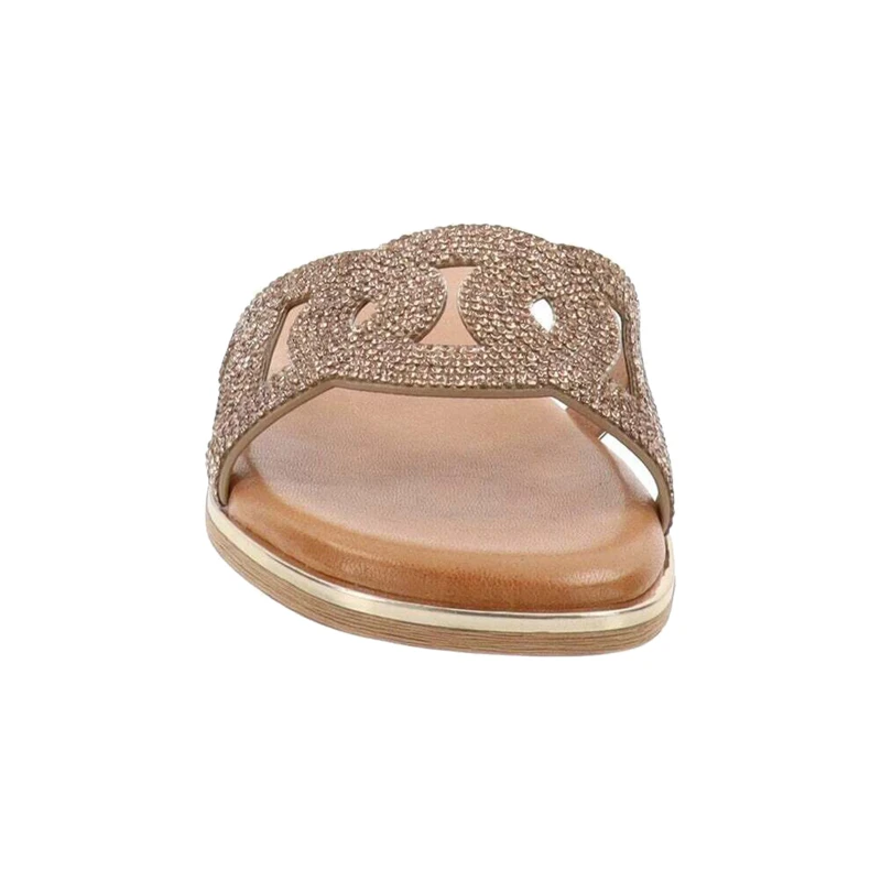 VALLEVERDE - Ciabatta bronzo con strass - 32030