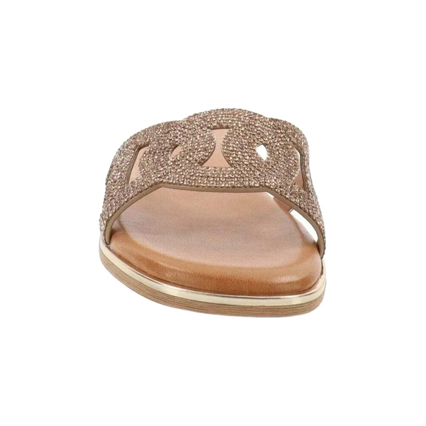 VALLEVERDE - Ciabatta bronzo con strass - 32030