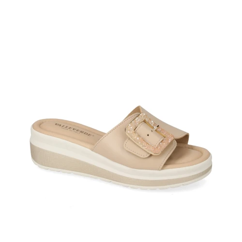 VALLEVERDE - Ciabatta beige con fibbia - vmi100m