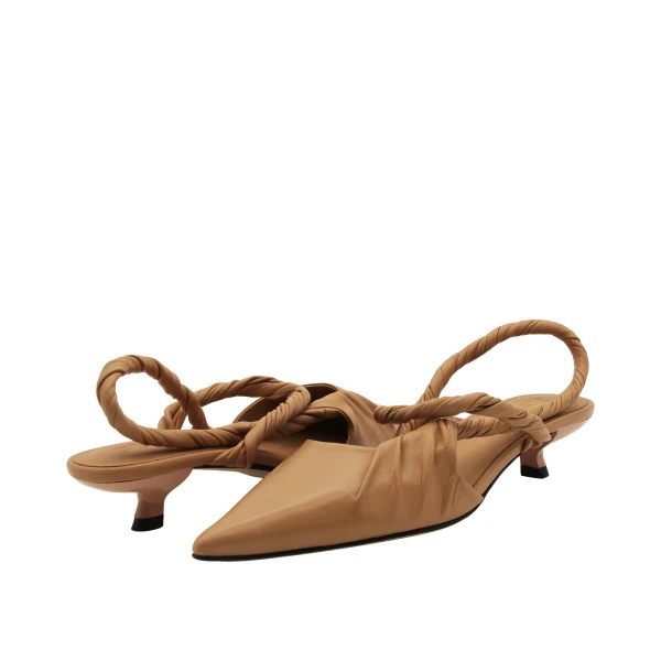 JVAM - Decollete' slingback biscotto arricciato - gideon40357