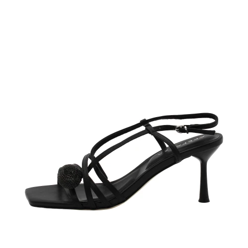 APEPAZZA - Sandalo nero con strass - 