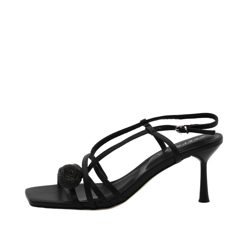 APEPAZZA - Sandalo nero con strass - 