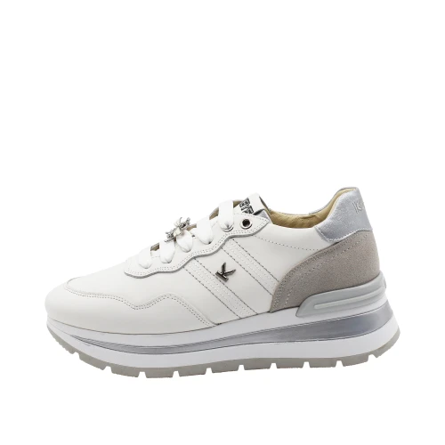 KEYS - Sneakers bianca e argento - k-11880