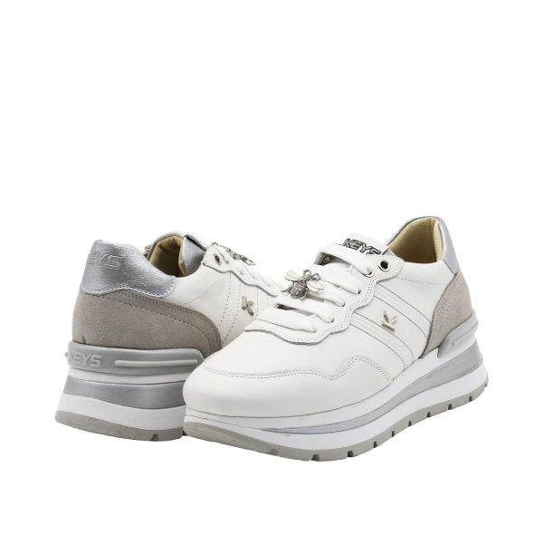KEYS - Sneakers bianca e argento - k-11880