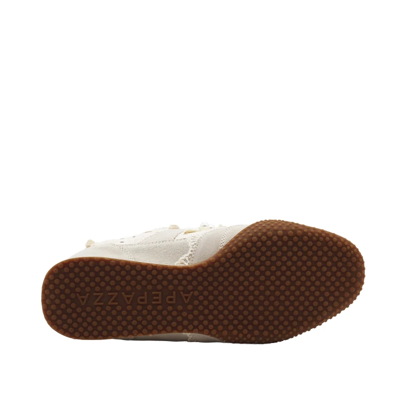 APEPAZZA - Sneakers crema con macrame' e perle - s6tulip01/per