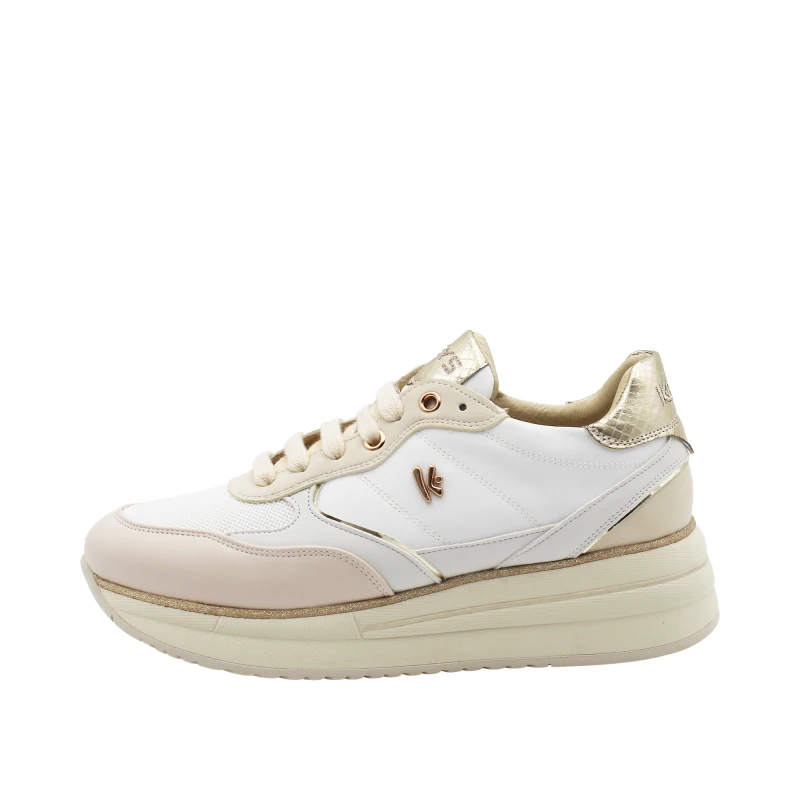 KEYS - Sneakers bianca e beige - k-11893