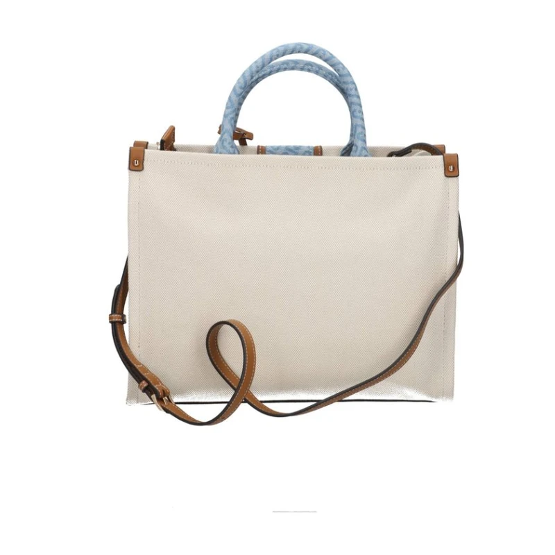 LIU JO - Borsa beige e jeans in tessuto con manici -