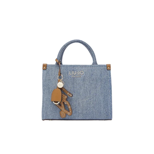 LIU JO - Borsa jeans e cuoio in tessuto con manici -