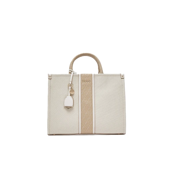LIU JO - Borsa beige in tessuto con manici - aa6192t388a-c3905