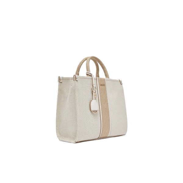 LIU JO - Borsa beige in tessuto con manici - aa6192t388a-c3905