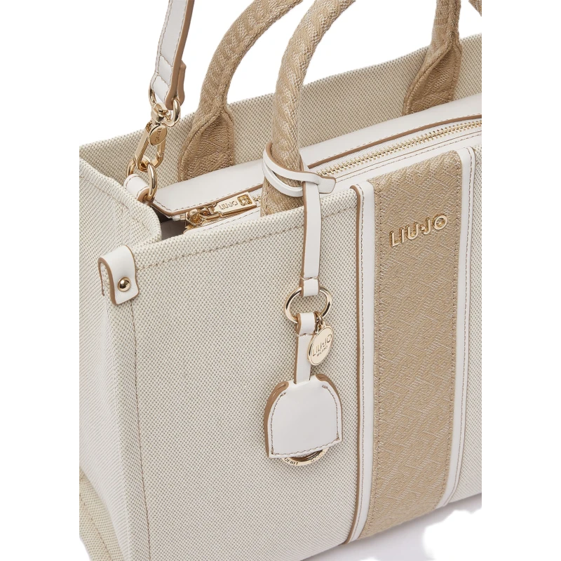 LIU JO - Borsa beige in tessuto con manici - aa6192t388a-c3905