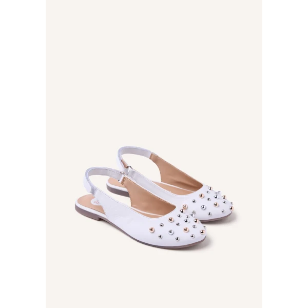 GIOSEPPO - Scarpe chanel bianche con borchie - 78931