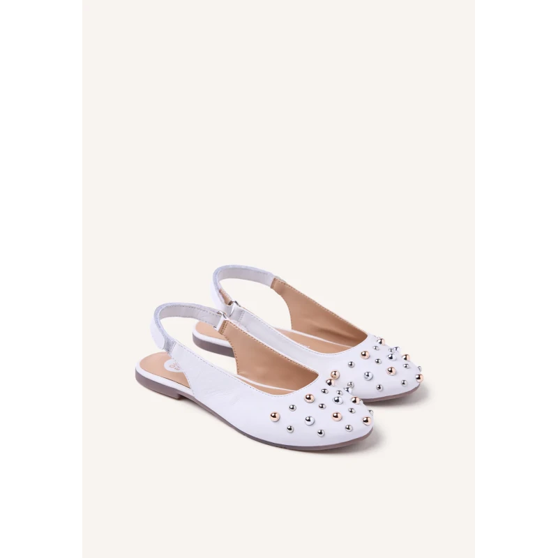 GIOSEPPO - Scarpe chanel bianche con borchie - 78931